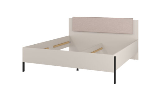 Jukon S – Lova 180 cm, kašmyro spalvos, juodos metalinės kojos