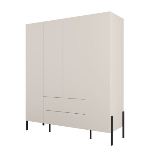 Jukon S – Drabužinė 4D2S su kašmyru, juodomis metalinėmis kojelėmis