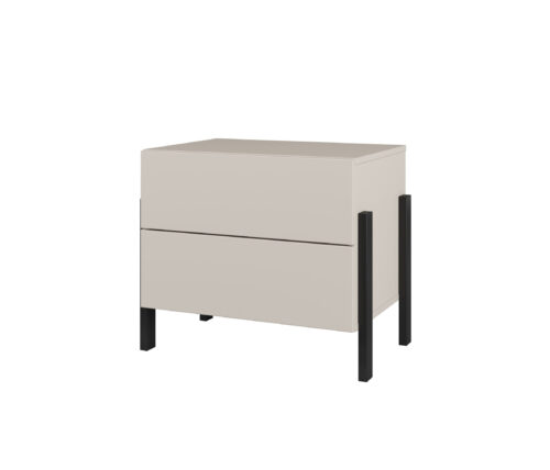 Jukon S – 2S naktinis staliukas su kašmyru, juodomis metalinėmis kojelėmis