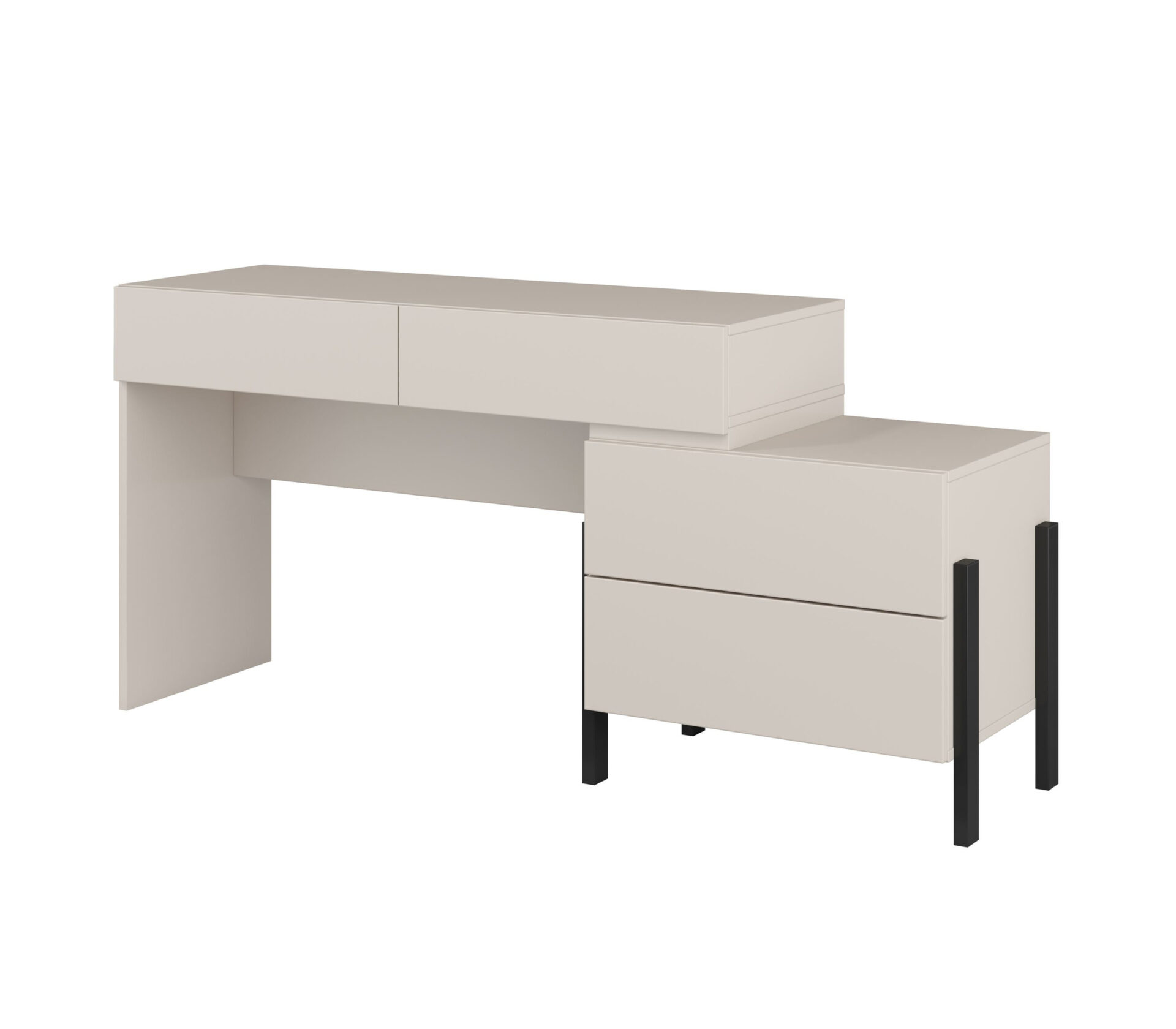 Jukon S - Tualetinis staliukas, 4S, kašmyro juodos metalinės kojos