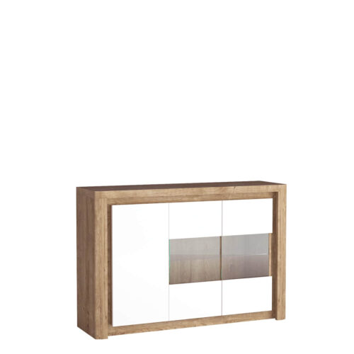 LIVINIO-3 – Ribbeck komoda su 3 durimis, blizgi balta