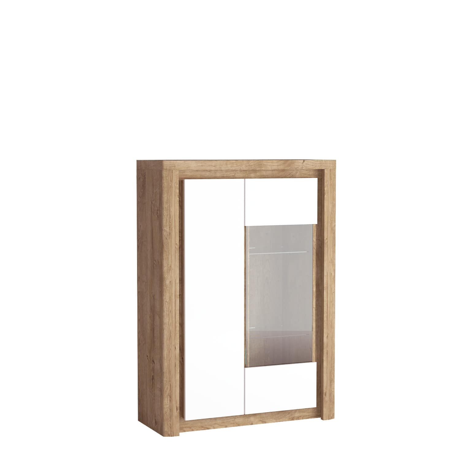 LIVINIO-5 - Dviejų durų vitrina „Ribbeck White Gloss“