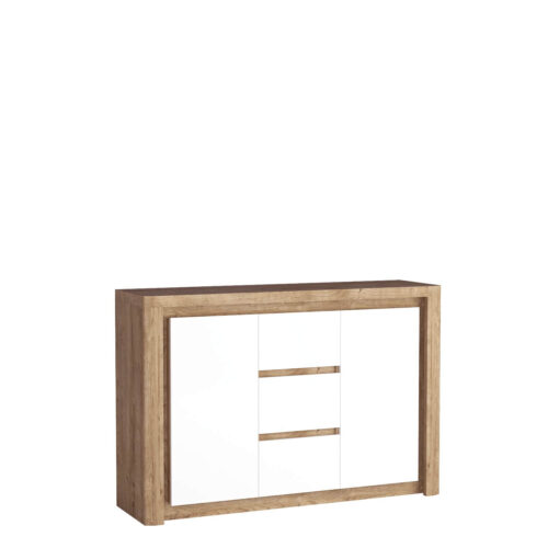 LIVINIO-7 – Komoda 2D3S Ribbeck balta blizgi