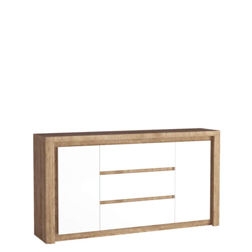 LIVINIO-8 – Komoda 2D3S Ribbeck balta blizgi