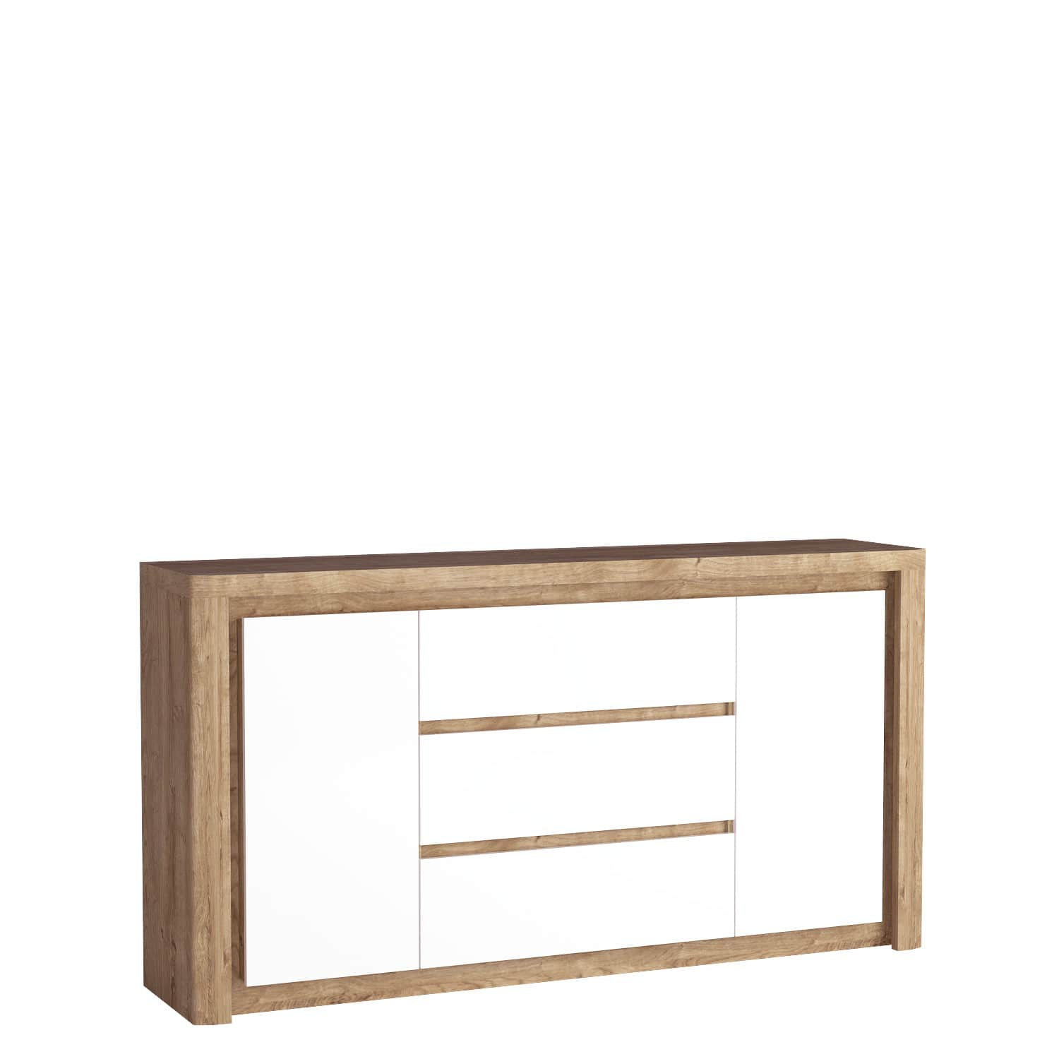 LIVINIO-8 - Komoda 2D3S Ribbeck balta blizgi