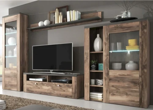 Larona sieninė spintelė 05+41+02+44 Satino riešuto / „Touchwood“ spalva