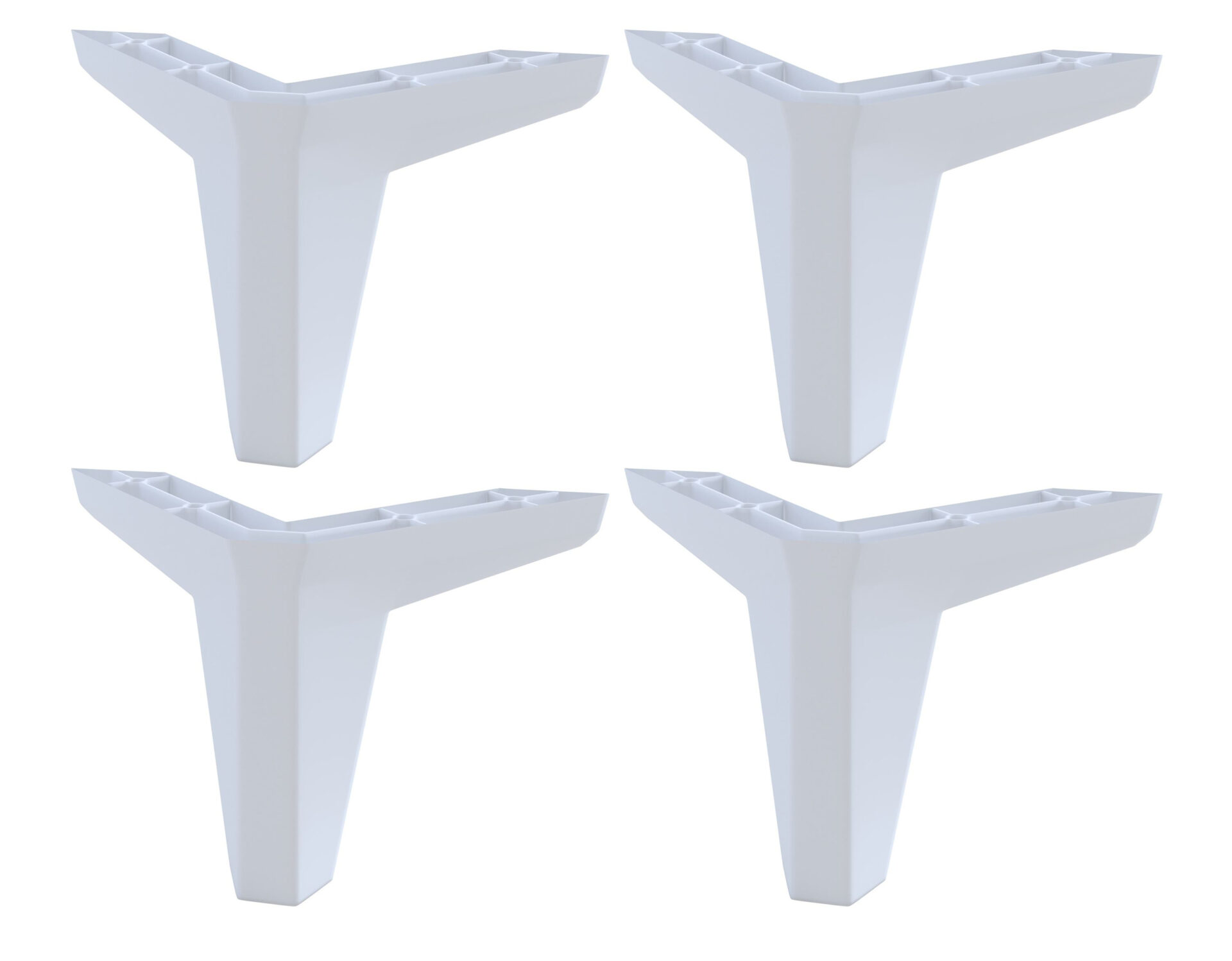 Laura - Papildomos vonios spintelių kojelės, 4 vnt., baltos plastikinės