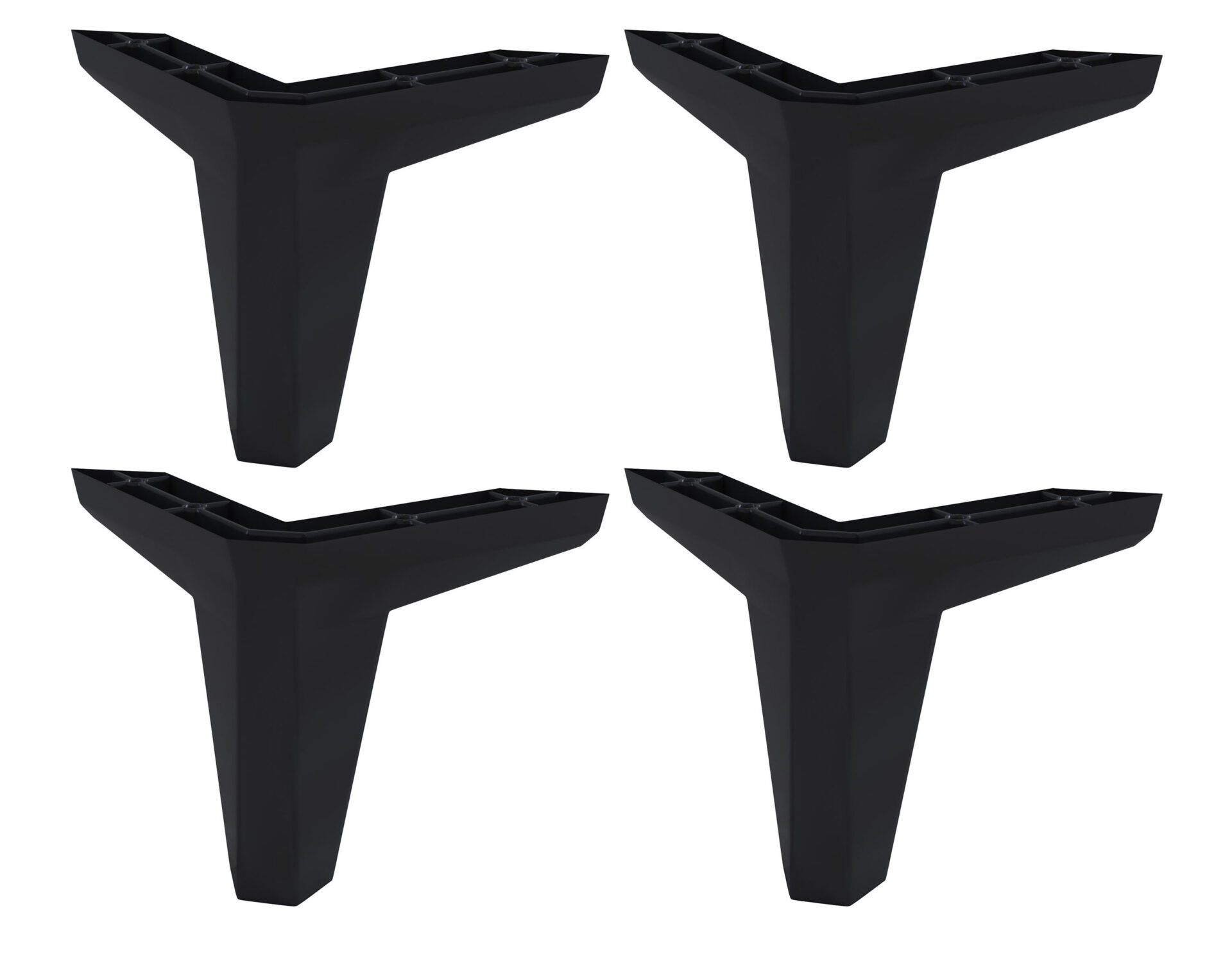 Laura - Papildomos vonios spintelių kojelės, 4 vnt., juodo plastiko