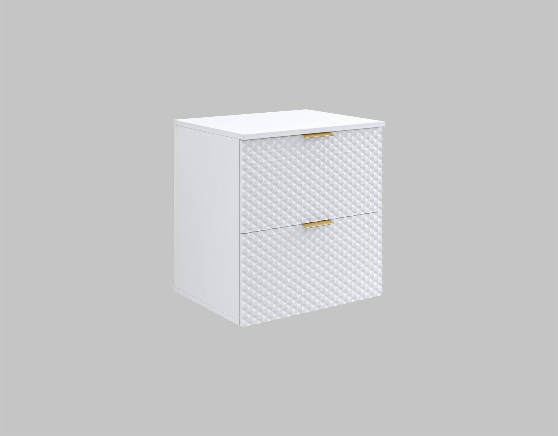 Laura - 2-S pakabinama praustuvo spintelė, 60 cm, matinė balta