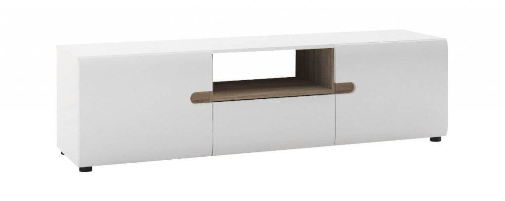 Linate TYPE 50 - TV spintelė 2D-1S balta/trufelių ąžuolas