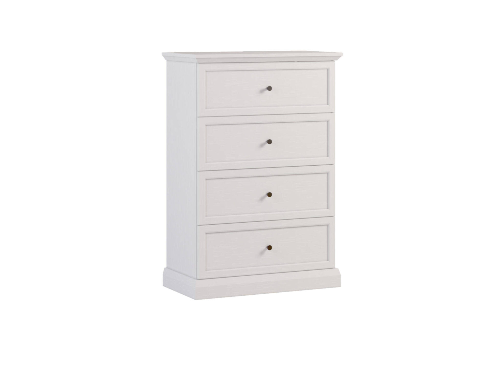 Lucca K4S - komoda su 4 stalčiais, opalo balta / dirbtinio ąžuolo spalvos