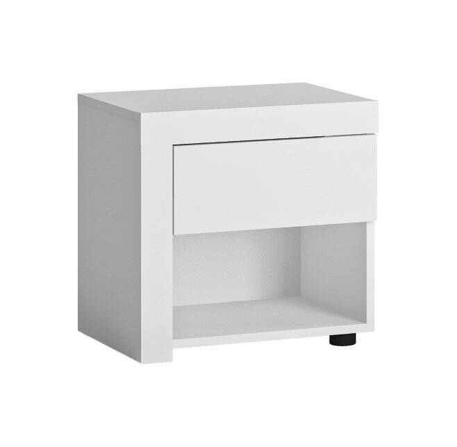 Lyon White LYOK03L - Kairysis naktinis staliukas 1S, baltas