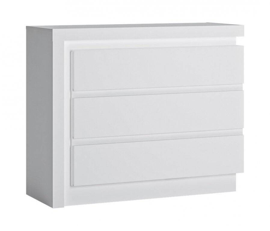 Lyon White LYOK04 - 3 stalčių komoda, balta