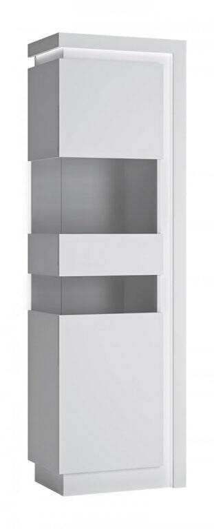 Lyon White LYOV03L - Kairinė 1 durų vitrina, balta