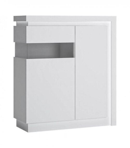 Lyon White LYOV04L – Kairinė 2 durų vitrina, balta