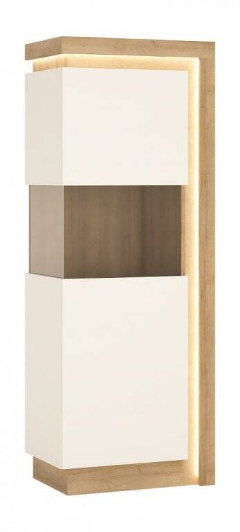 Lyon LYOV01L - Kairinė vitrina, 1 durų, „Riviera Oak“ šviesus/baltas