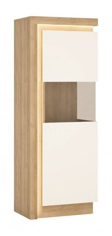 Lyon LYOV01P - Dešinė vitrina, 1 durų, „Riviera Oak“ šviesios/baltos spalvos