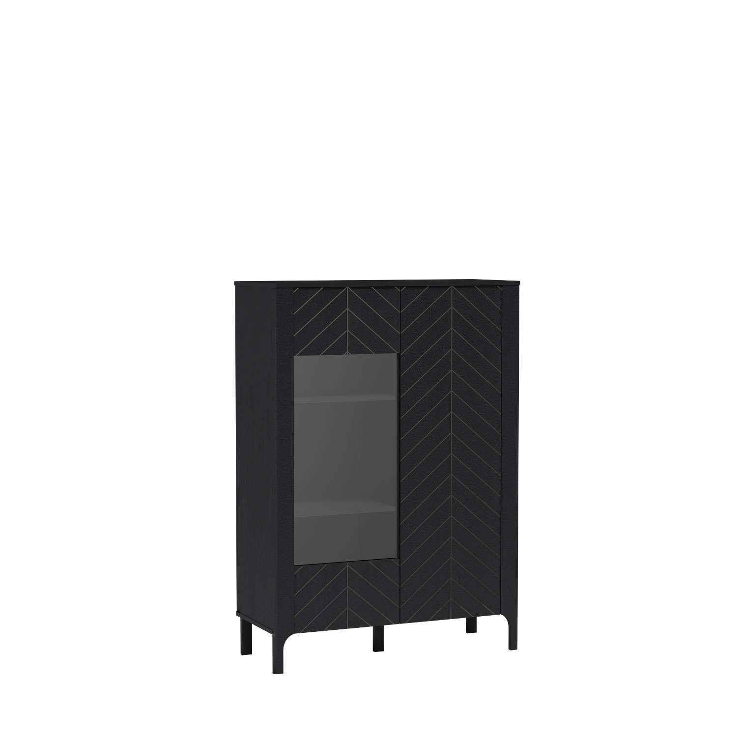 MALUMI-3 - 2 durų vitrininė spinta Black Painflow