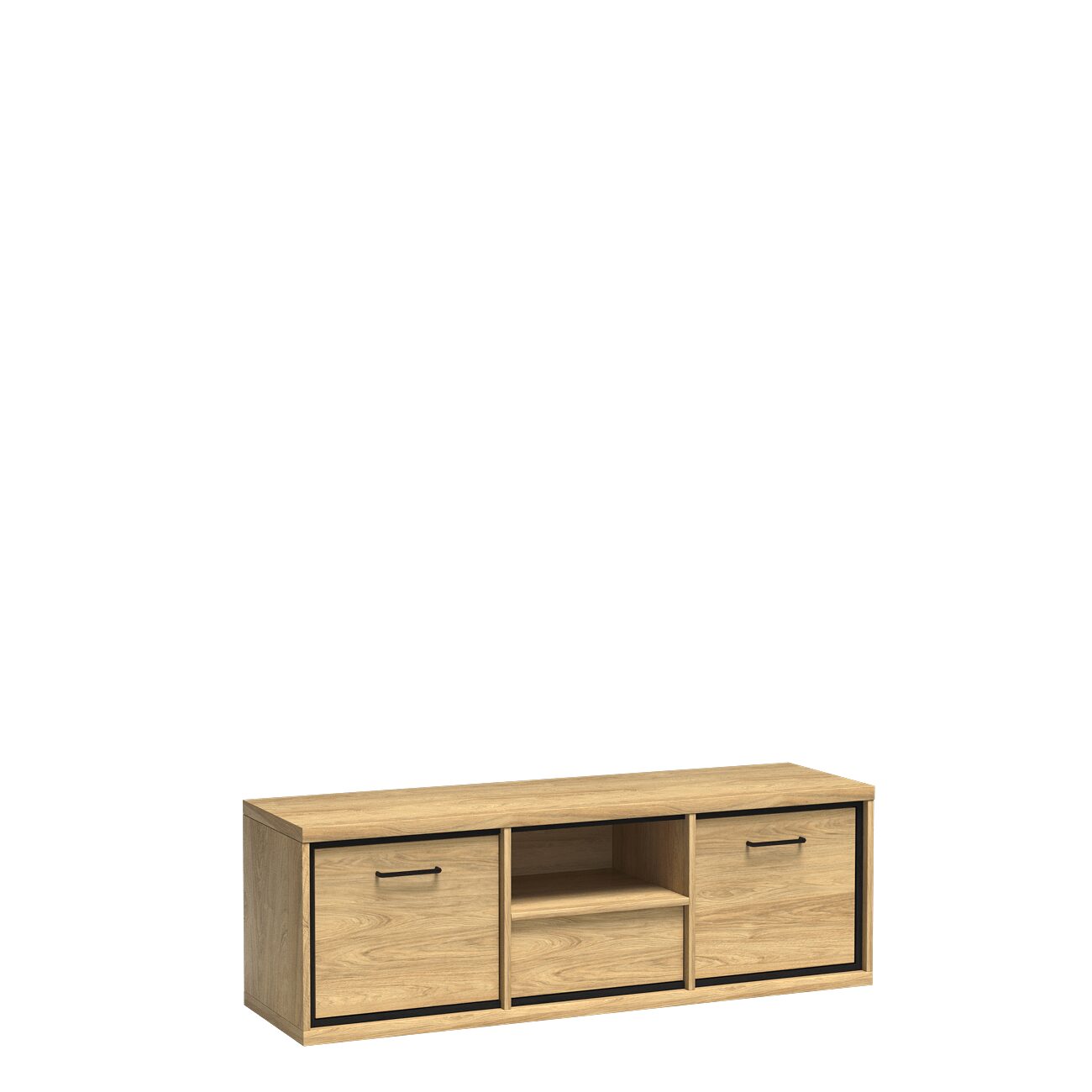 MEDIOLAN-12 - TV komoda su stalčiais 2D1S Hickory mediena