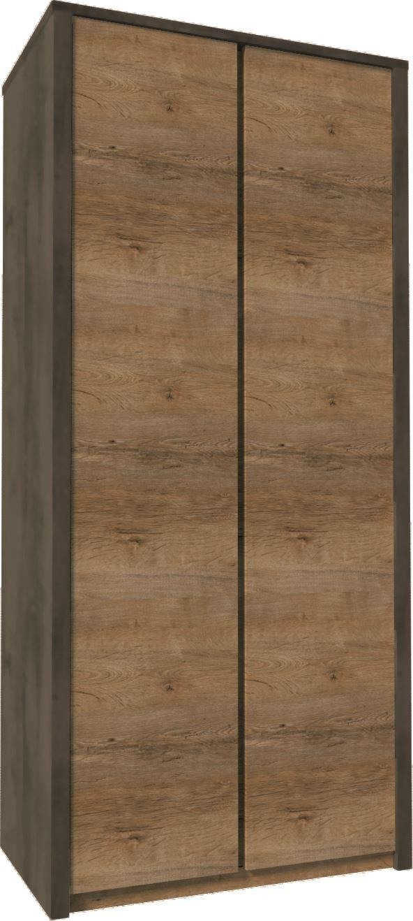 MONTANA GREY S2D - Dviejų durų spinta Lefkas ąžuolo/lygiai pilkos spalvos