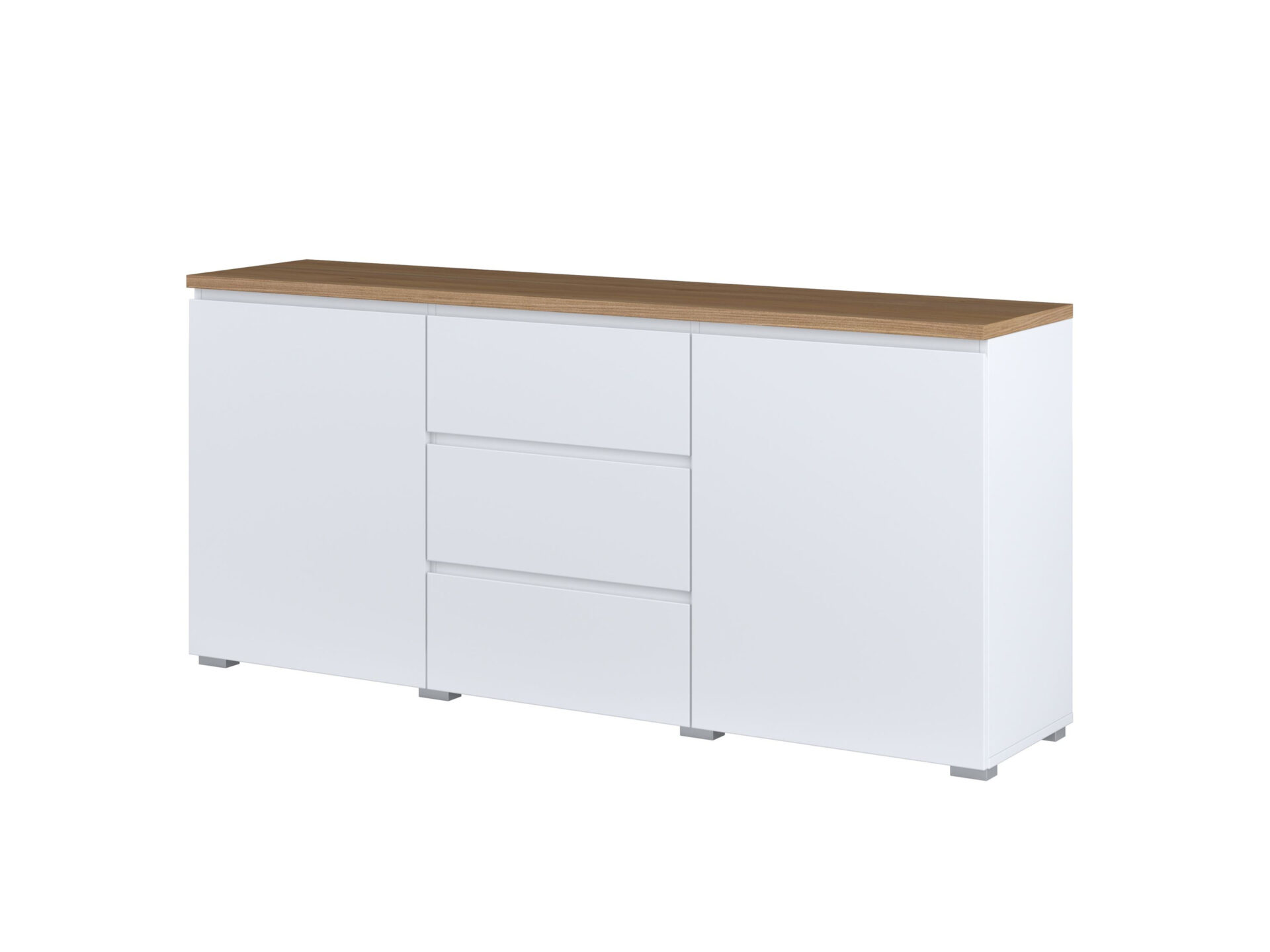 Modo - Komoda 2D3S Baltas matinis ąžuolas Mauvella