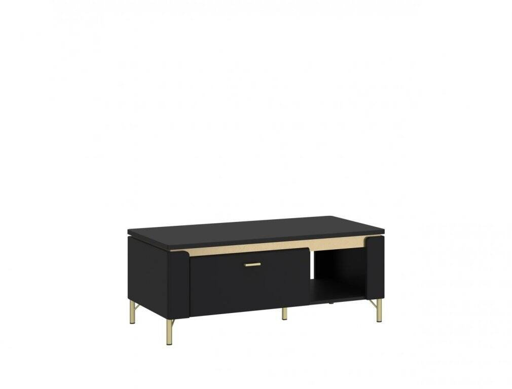 Norica LAZT01 - staliukas su 1 stalčiumi, matinės juodos ir auksinės spalvos