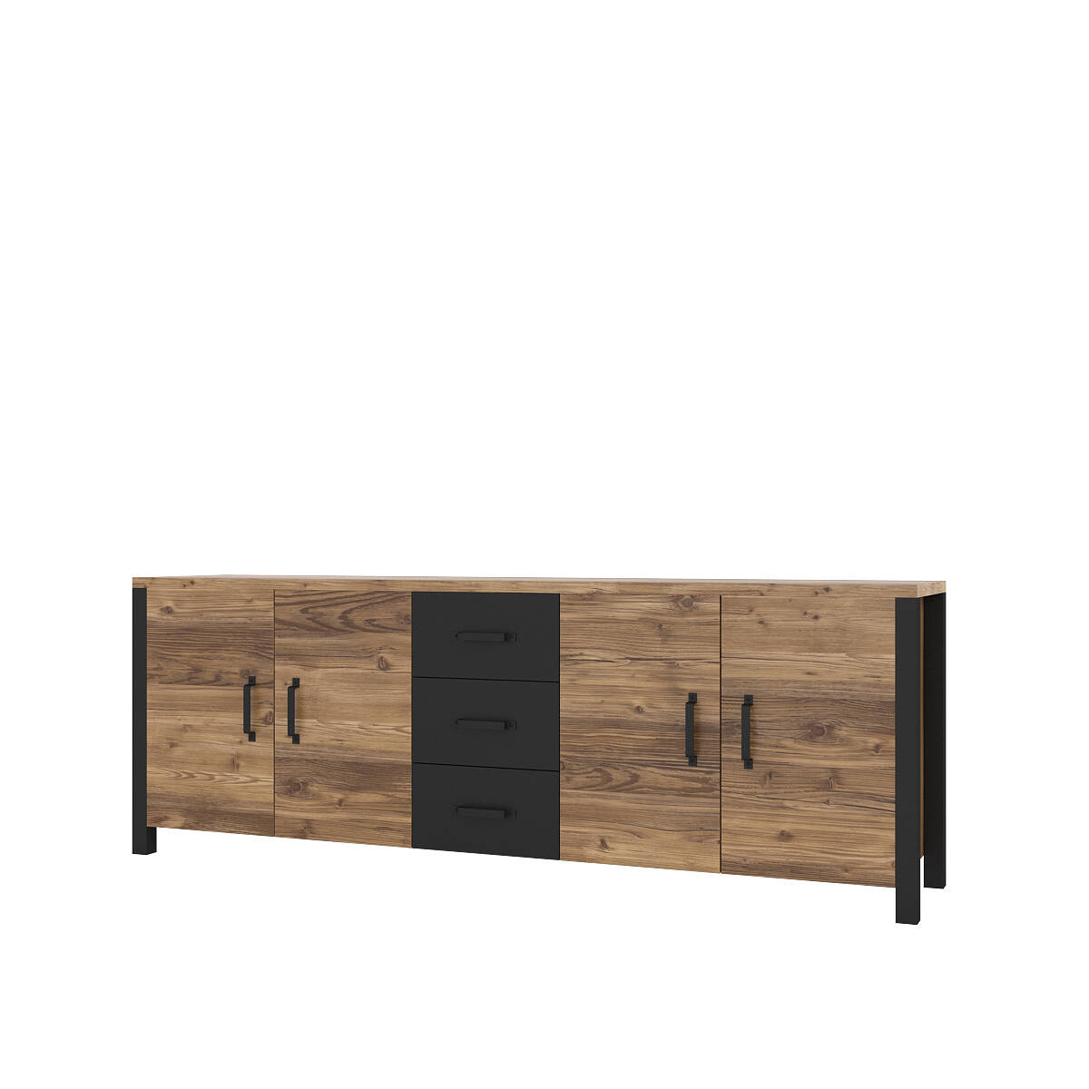 Olin WM Komoda 4D3S Appenzell Spruce / Matinė juoda