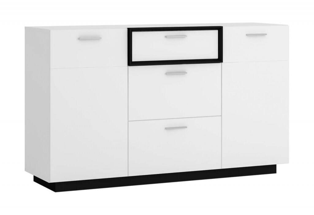Ravenna RAVK02 – Komoda 2D3S Alpių balta/Juodos perlo/Blizgi balta