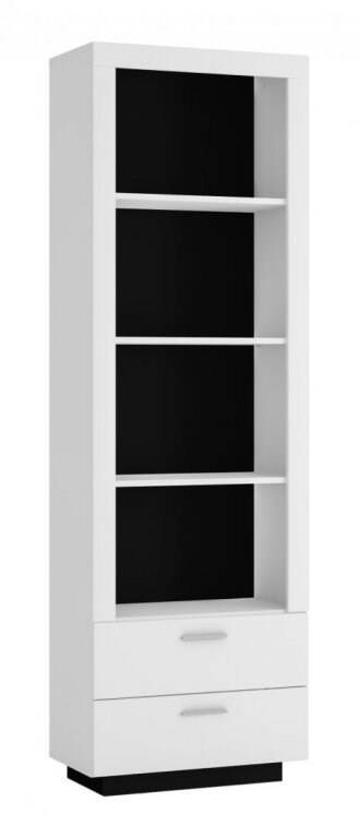 Ravenna RAVR02 – dviejų stalčių lentyna, Alpių balta/juodos perlo/blizgios baltos spalvos