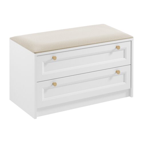 Rel LWK – Suoliukas su 2 stalčiais, Balta Platina Matinė