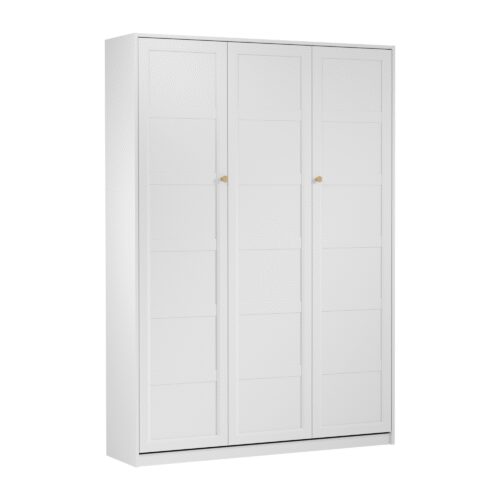 Rel PT140 – Sieninė lova 140 cm, balta, platininė, matinė