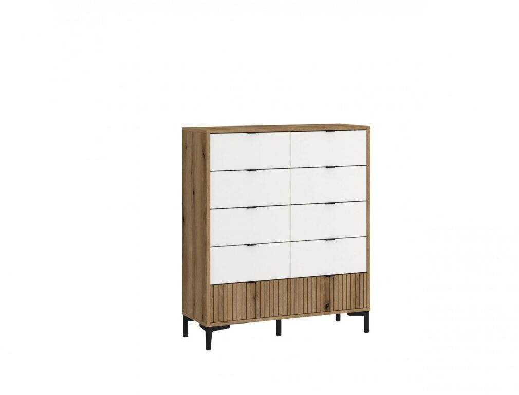 Ricko RIKK01 - 10S komoda, balta/ąžuolas, „Coast Evoke“