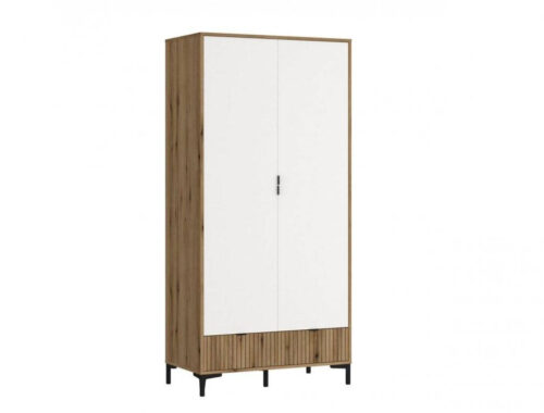 Ricko RIKS01 – 2D2S Drabužinė balta/ąžuolo spalvos „Coast Evoke“