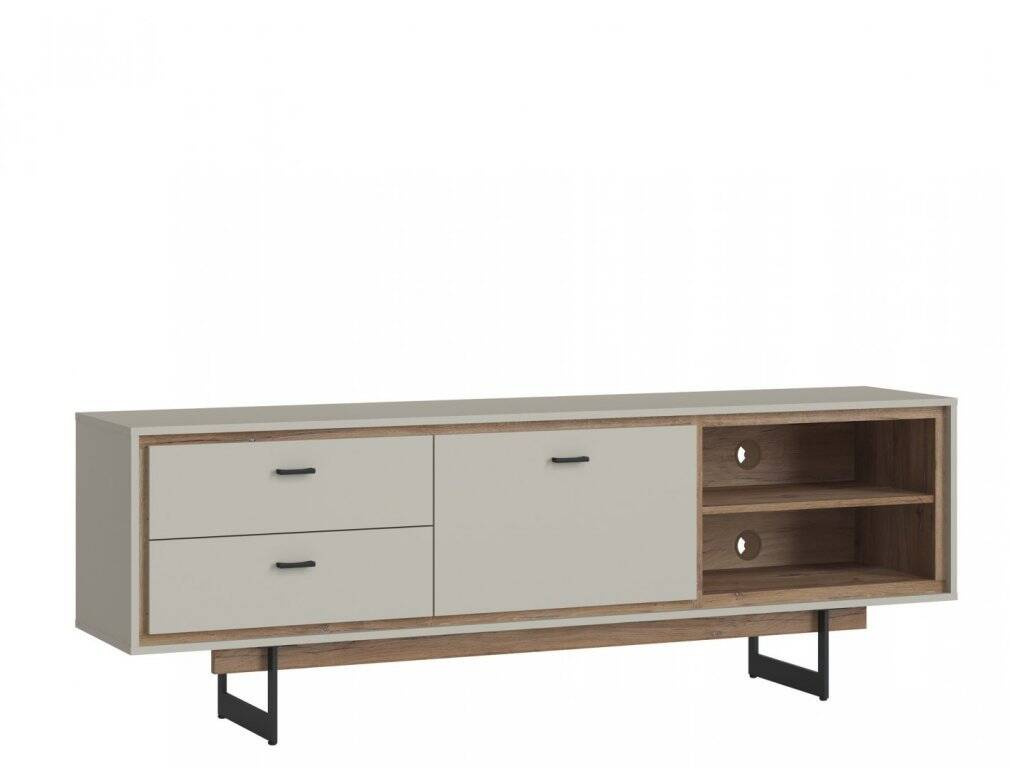 Rivero RIVF01 - TV spintelė 1D2S pilka/tamsaus ąžuolo spalvos