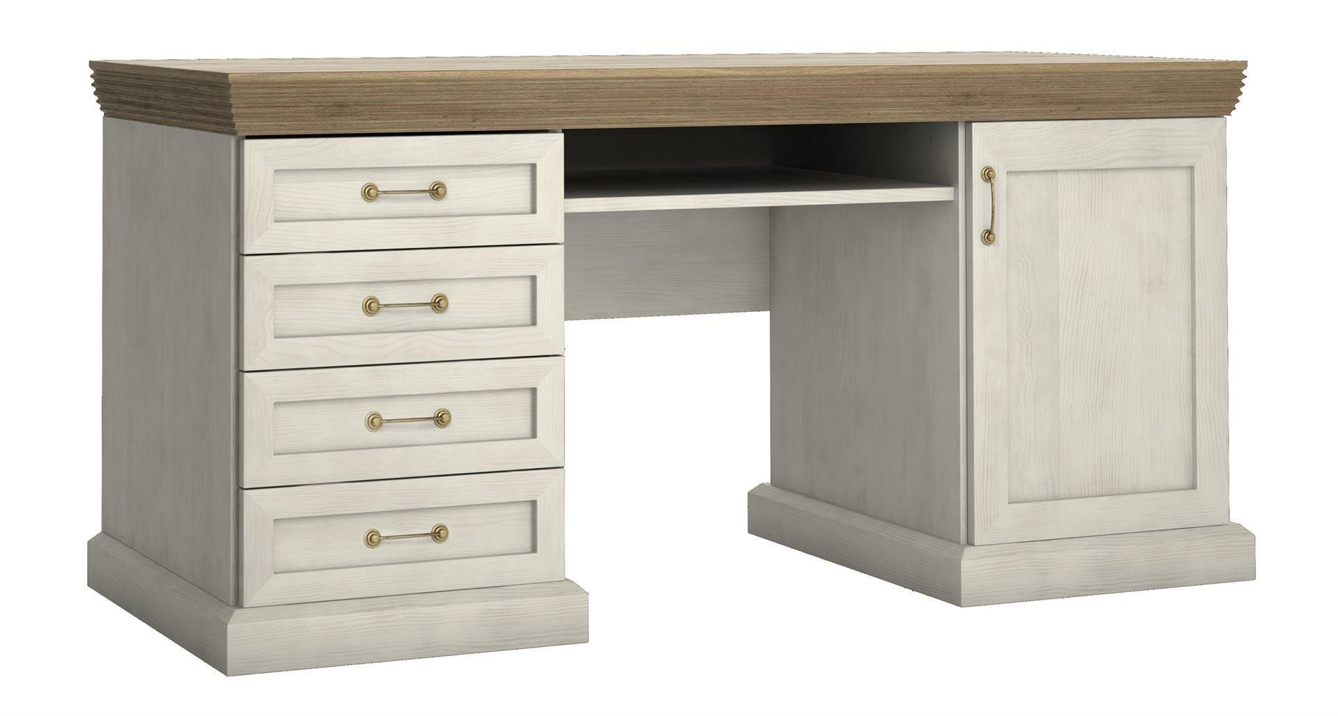 Royal B1 - 1 durų rašomasis stalas, 4 stalčiai, šiaurinė pušis/laukinis ąžuolas