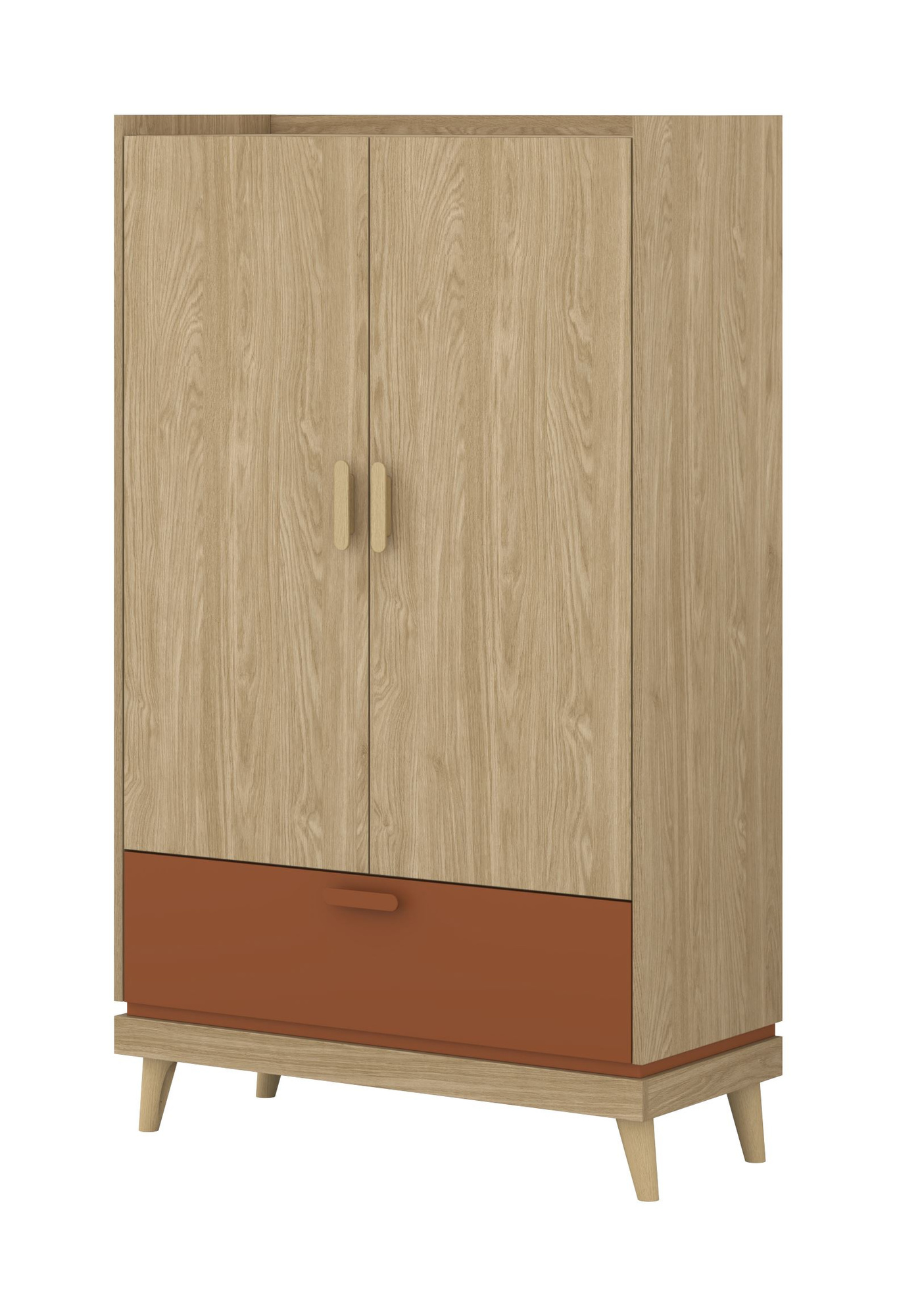 Scandi - 2D1S lininė spinta iš alyvuoto plytų ąžuolo