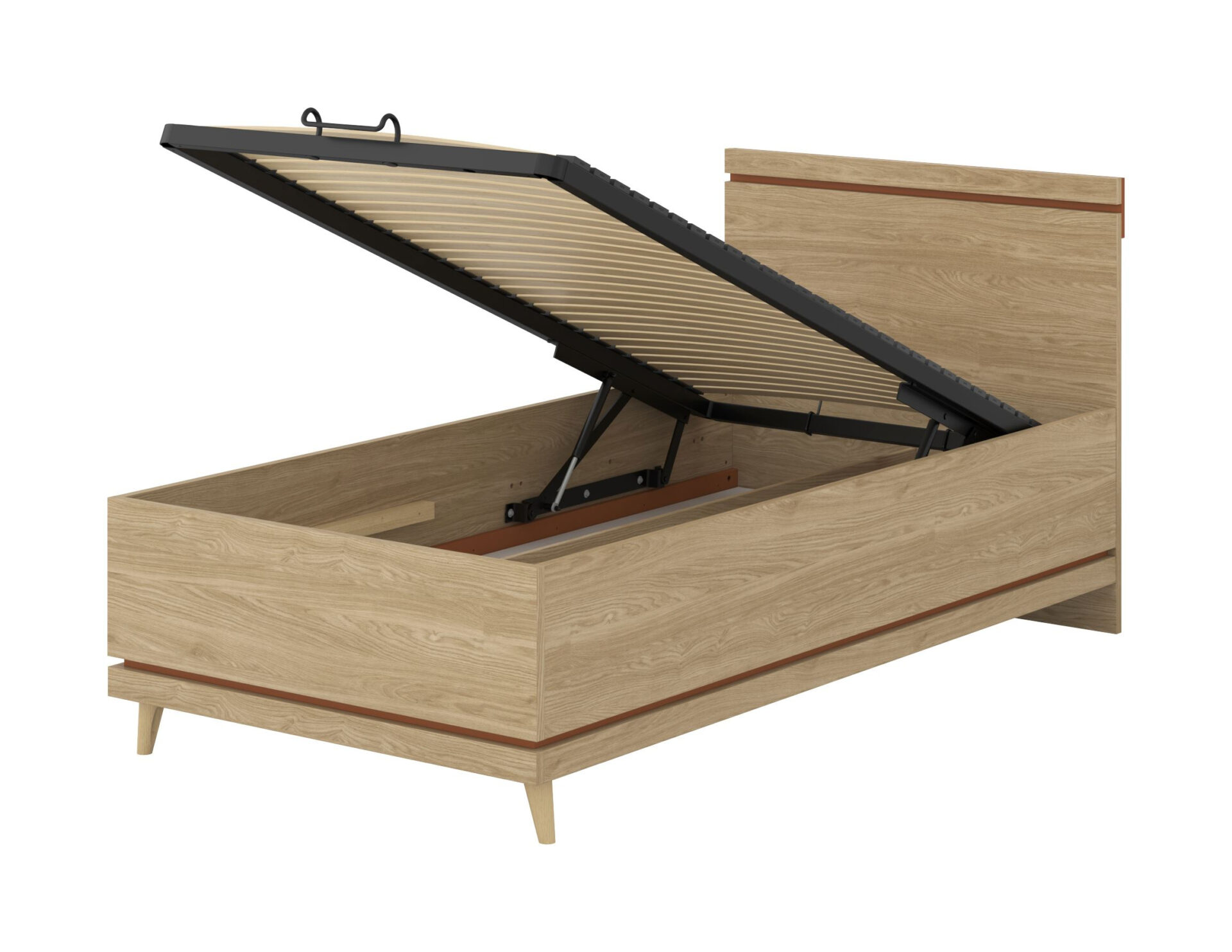 Scandi - Lova 100x200 cm su rėmu, alyvuotas plytų ąžuolas — изображение 2