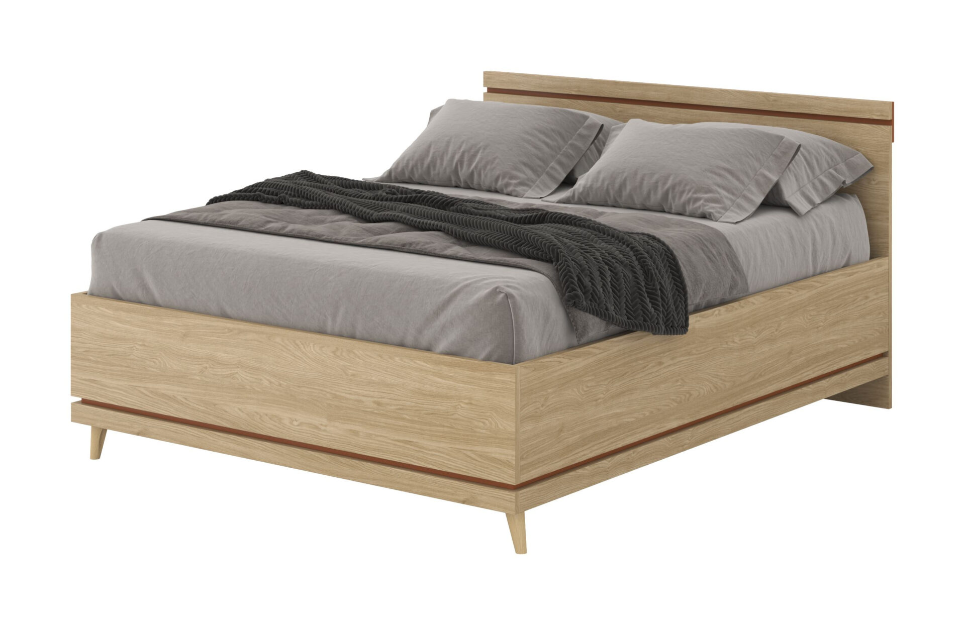 Scandi - Lova 160x200 cm, alyvuotas plytų ąžuolas - Paveikslėlis 2