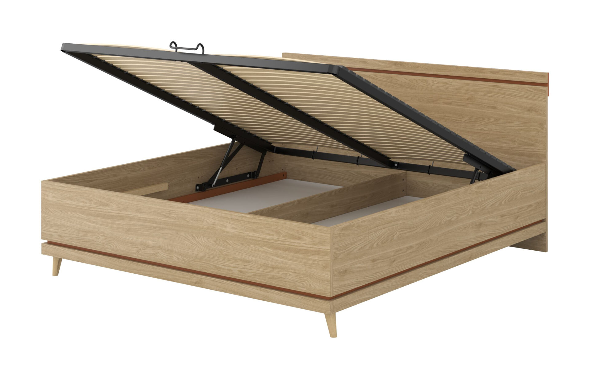 Scandi - Lova 180x200 cm su rėmu, alyvuotas plytų ąžuolas — изображение 2