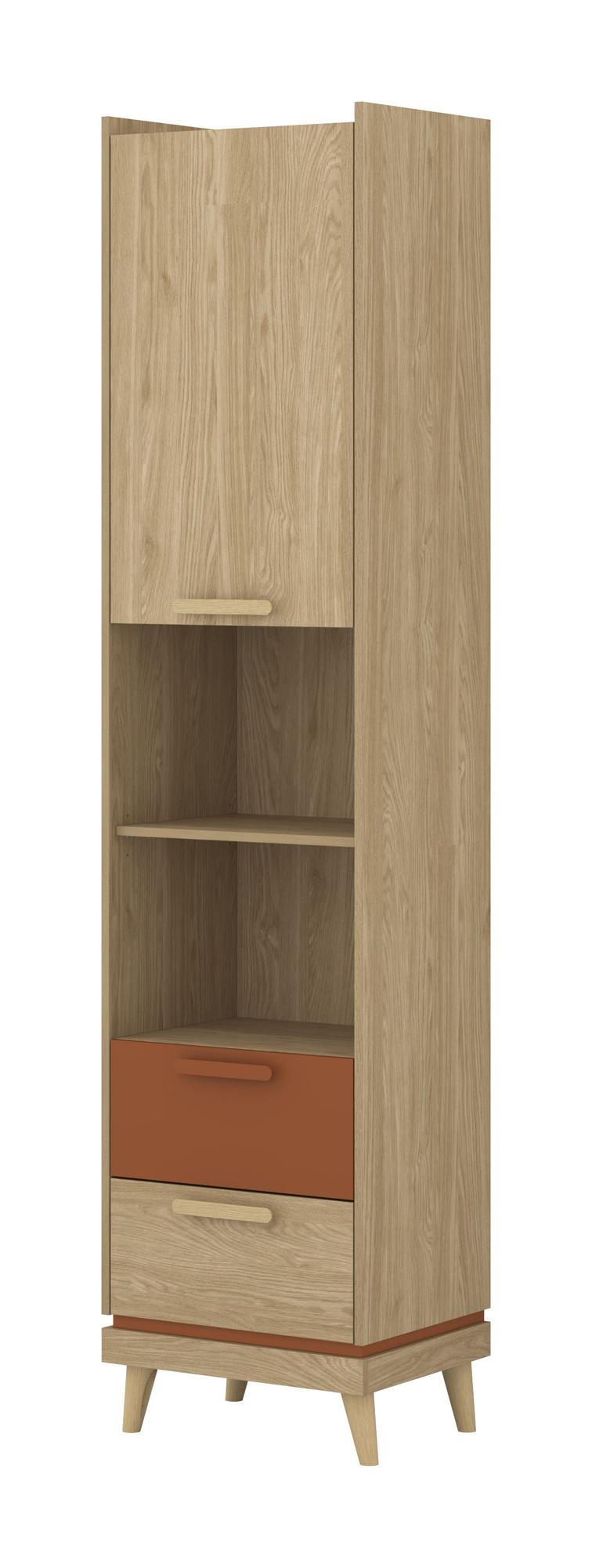 Scandi - 1D2S knygų lentyna, alyvuota ąžuolo plyta