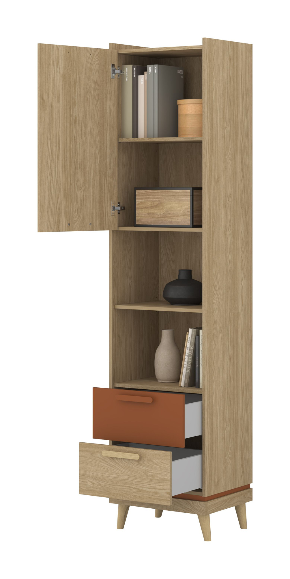 Scandi - 1D2S knygų lentyna, alyvuota ąžuolo plyta — изображение 3