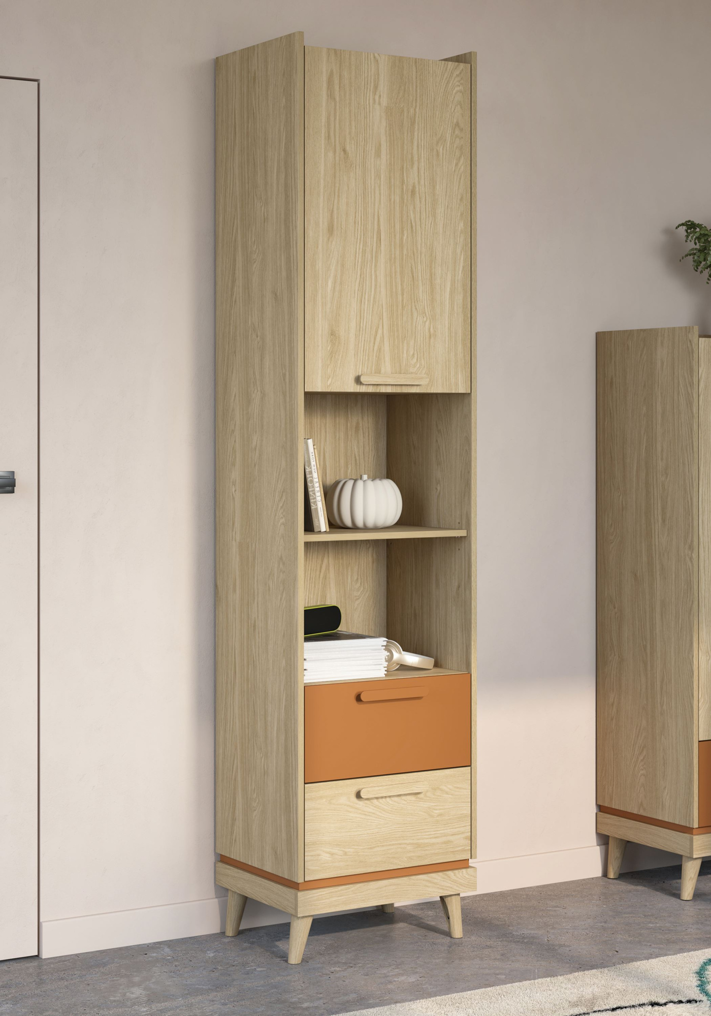 Scandi - 1D2S knygų lentyna, alyvuota ąžuolo plyta — изображение 5