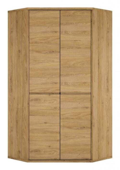 Shetland TYPE 21 – Dviejų durų kampinė spinta, Shetland ąžuolas/pilka