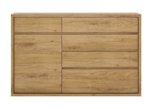 Shetland TYPE 42 – Komoda su stalčiais 1D-5S Shetland ąžuolo/pilkos spalvos