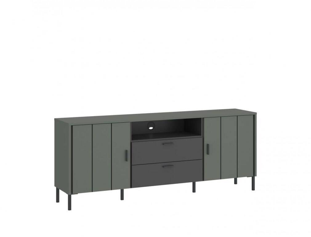Shirley SHIF01 – TV spintelė 2D2S pilkai žalia/antracito/raštas