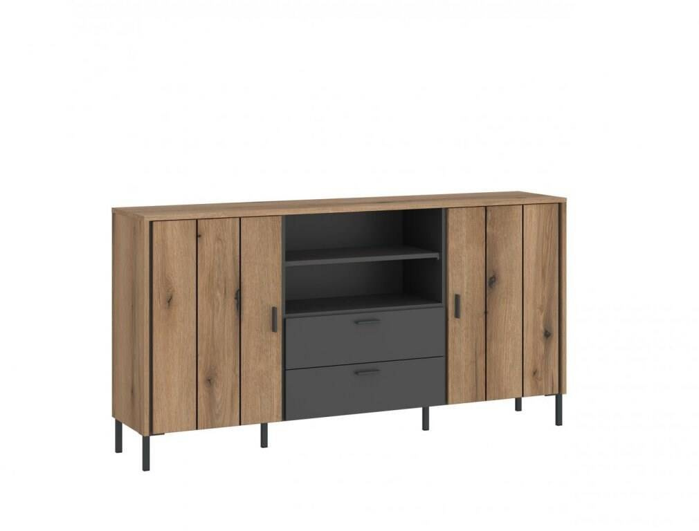 „Shirley SHIK106“ – 2D2S komoda, „Coast Evoke Oak/Anthracite/Print“