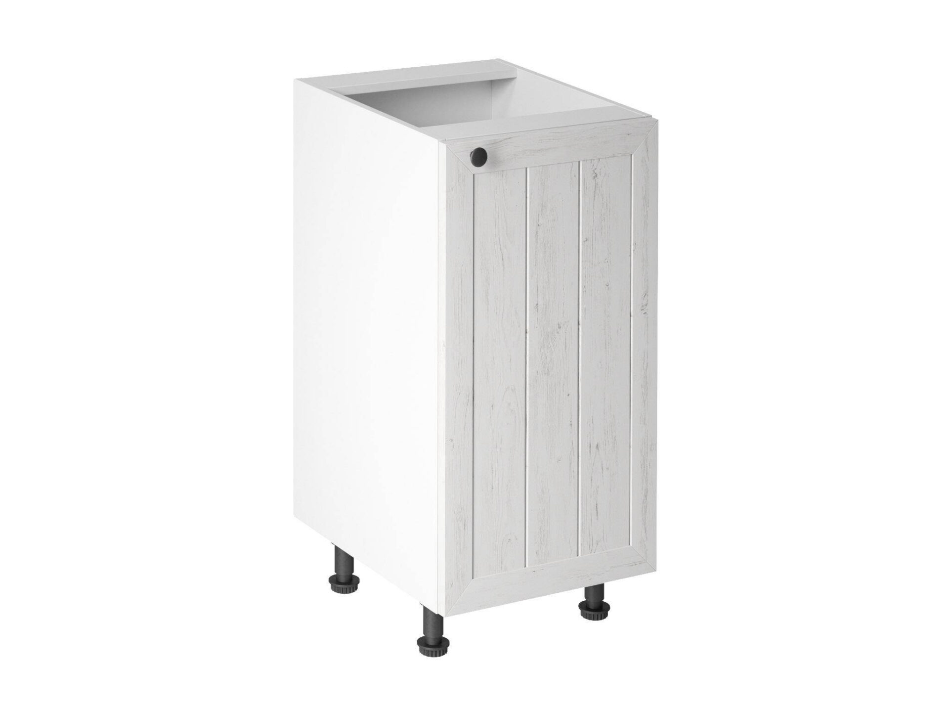 Apatinė virtuvės spintelė, 1 durų, dešininė, D40-P, provanso pušis, Anderseno balta matinė