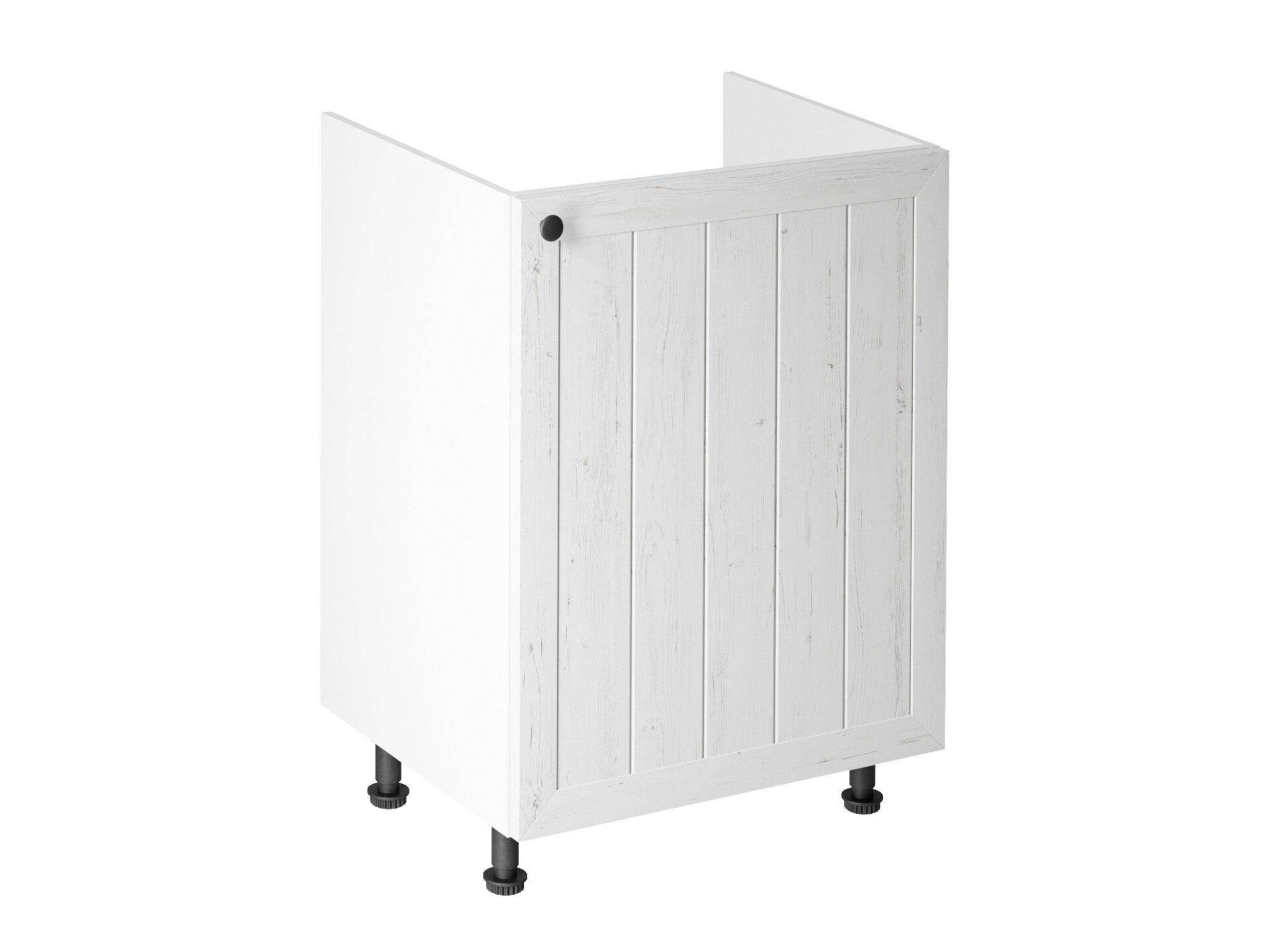 Apatinė virtuvės spintelė, 1 durų, dešininė, D60Z-P, provanso pušis, Anderseno balta matinė