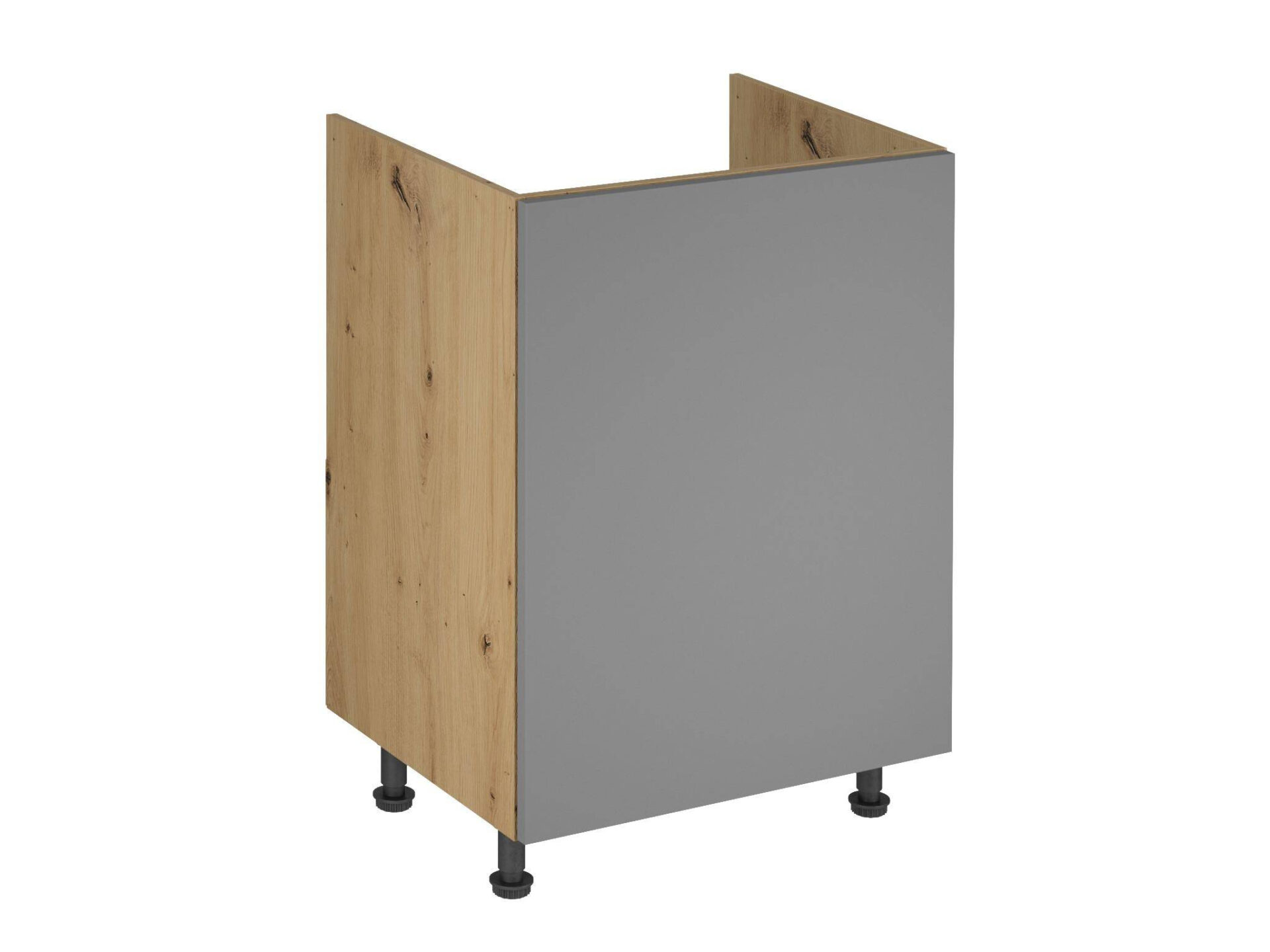 Apatinė virtuvės spintelė su 1 durelėmis, kriaukle, D60Z-P/L, Langen, smėlio spalvos