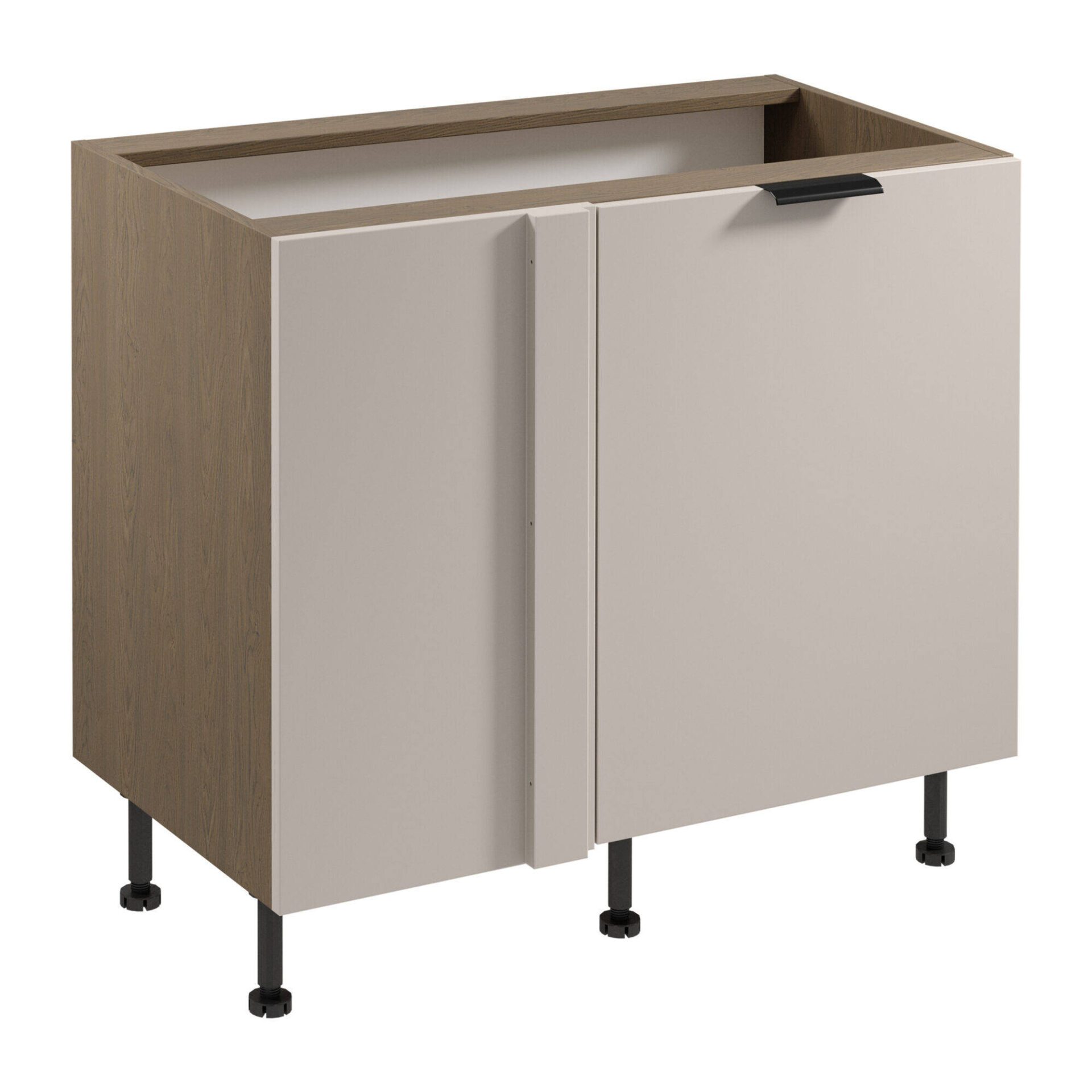 Apatinė virtuvės spintelė 1D Sorento D100N P/L Tiesus kampas Baltic Storm matinės smėlio spalvos